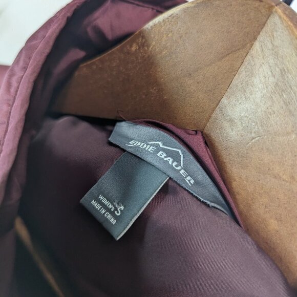 Eddie Bauer Puffer Jacket Women Small Red Maroon Coat Quilted Packable No Hood - Picture 3 of 11